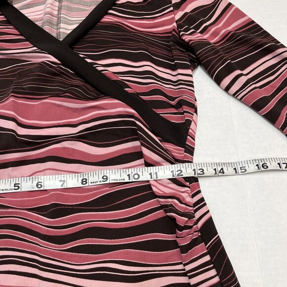 Vintage Y2K Rag Dress Womens S Striped Mini Collared V‎ Neck 70s Groovy Retro - Picture 7 of 8